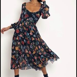 Blackmilk Vintage Flowers Tier Romance Dress M
